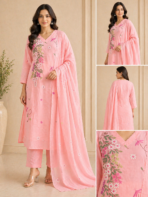 MUL COTTON EMBROIDERY KURTA SET - Image 2