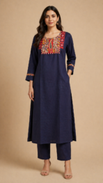 AJRAKH HAND WORK WITH REAL MIRROR 2-PIECE SET
