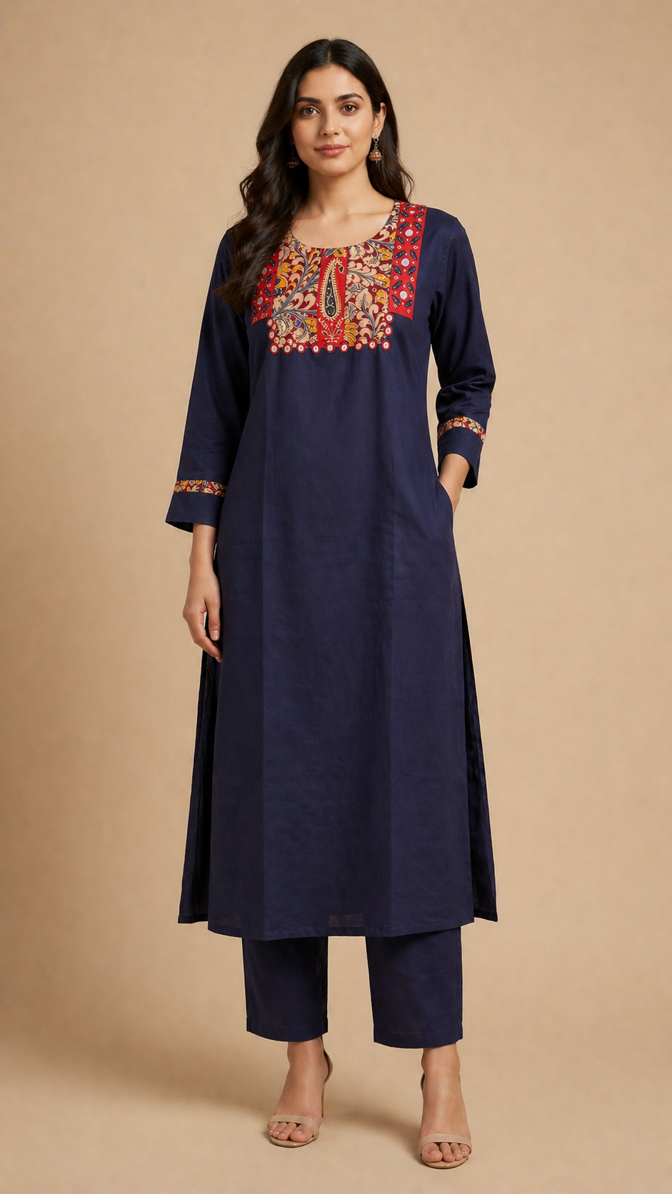 IMG_3387 AJRAKH HAND WORK WITH REAL MIRROR 2-PIECE SET - Image 1