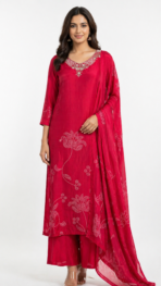 PURE CRAPE FABRIC KURTA SET
