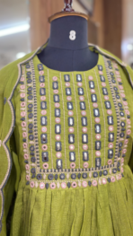MUL COTTON ANARKALI SET WITH CUT WORK DUPPATTA - Image 2