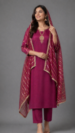 MULCHANDERI FABRIC SET WITH COMPLETE HAND WORK