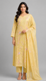 MULCHANDERI EMBROIDERY KURTA SET