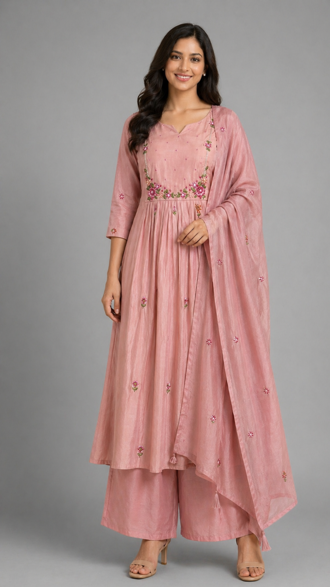 Untitled design (60) MULCHANDERI HANDWORK KURTA SET - Image 1