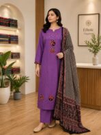 PURPLE COLOR WITH APPLIQUE WORK KURTA SET