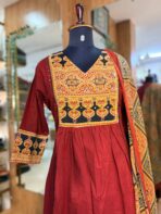RED AJRAKH KURTA SET - Image 2