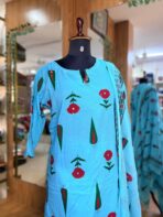 SKY BLUE MUL COTTON STARIGHT KURTA - Image 2