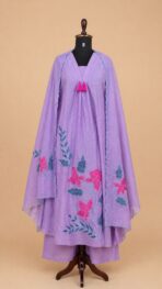 BANARAS MULCHANDERI SET PURPLE COLOR