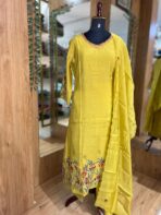 YELLOW MULCHANDERI HAND PAINTED WITH KNOT WORK SET - Image 2