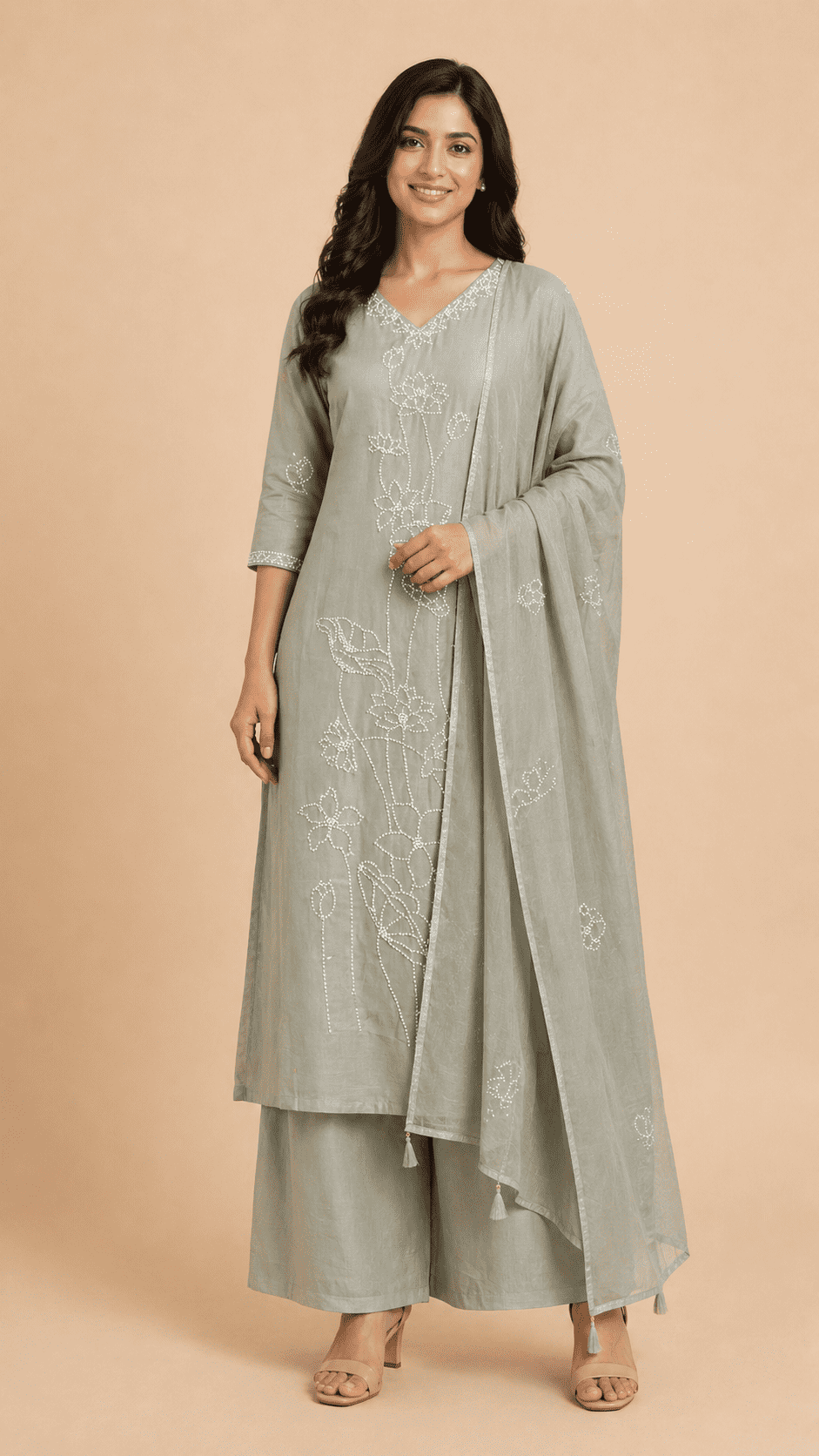IMG_3248 ROMAN SILK HAND KNOT KURTHA SET - Image 1